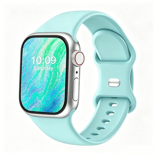Image of Sport Bands Compatible with Apple Watch Band Women Men 40mm 38mm 41mm 42mm 44mm 45mm 46mm 49mm ,Soft Wristband Waterproof Replacement Strap for iWatch Bands Series 11 10 9 8 7 6 5 4 3 2 1 SE Ultra Tiff Blue