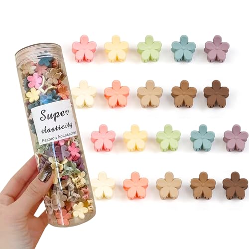 100 Pcs Colorful Mini Flower Clips Baby Mini Claw Clips Cute Jaw Pins and Barrettes Accessories for Women Girls Kids Teens (Random Color)
