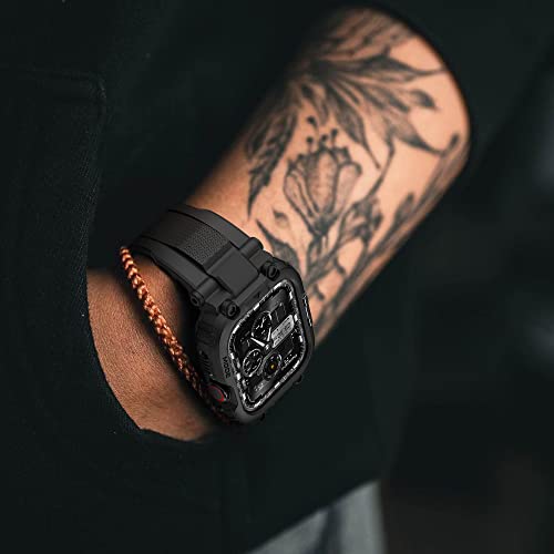 Amband Bands Compatible With Apple Watch 8/7 45Mm, M1 Sport Series Rugged Case With Strap Protective Cover For Iwatch 6/Se/5/4/3 42/44/45Mm Men Black #TOP5