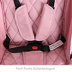 Ayulop Buggys Klein Zusammenklappen Buggy Leicht Buggy Handgepäck Buggy Zusammenklappen Kinderwagen Flugzeug Buggy Klein(Rosa)