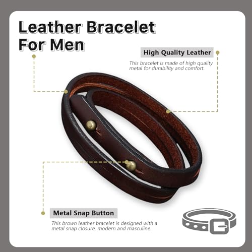 Pulsera de cuero marrón para hombres 41XqEY+KPAL. SL1000