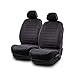 LOEWENFELD Sportliche Autositzbezüge Vordersitze - einfach zu montierende Sitzbezüge Auto [2er Set] zum Aufhübschen und Schützen der Originalsitze - rutschfeste Auto sitzbezüge in schwarz