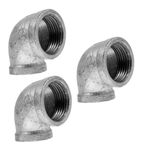 Amosfun 3pcs Fitting to Elbow Connector Iron Fitting for Industrial Furniture Angle Design for Rustic Home Decor and Custom Shelving