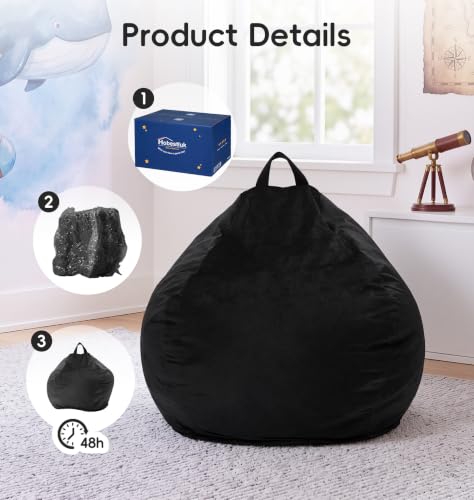 Image of Hobestluk Small Bean Bag Chairs 2FT BeanBag Chair Comfy Cool Teardrop Shape