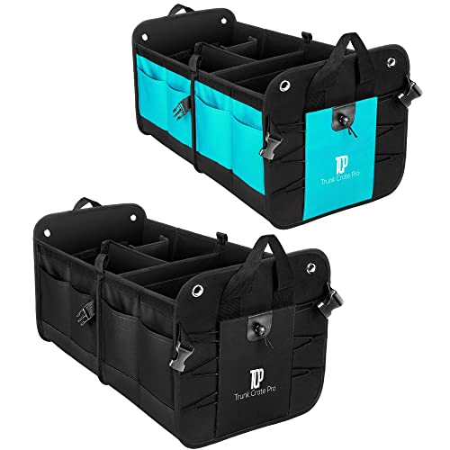 Trunkcratepro Save 15 Per Cent Off Bundle 2 Regular Trunk Organizers (Black And Cyan) #TOP11
