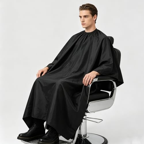 Capa negra para corte de cabello 180x145 cm para salón miniatura 6