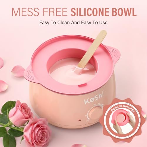 Image of KeShi Waxing Kit, Painless Hair Removal Wax Warmer with 6 Bags Wax Beans(Pink)