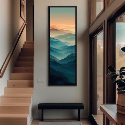 Impression de colline à dégradé fin sur toile premium encadrée