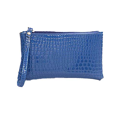 Andongnywell Women Wallet Solid Color Envelope Clutch Purse for Ladies with Card Case PU Leather Bag