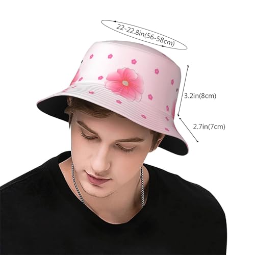 Blooming Carnations Adult Unisex Sunshade Bucket hat, Non-Shrinking, Lightweight, Breathable, Foldable, Easy to Store Black3