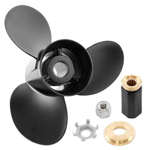 Misakomo 14 1/2 x 19 Pitch Propeller - 48-832830A45 Aluminum Outboard Boat Propeller - Replacement for Mercury 135-300HP/Mercruiser Alpha&Bravo one 15 Spline Tooth RH - Flo-Torq Hub Kit Included