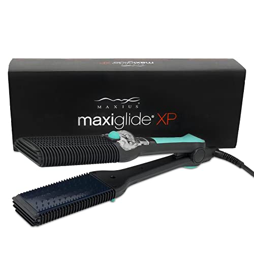 Maxiglide XP Hair Straightener and Styling Tool by Maxius, Turquoise with Detangling Pins to Detangle and Straighten Thick and Curly Hair, Steamburst Technology for Faster and Healthier Straightening