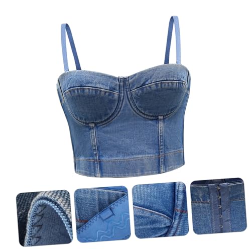 Women's Denim Vest Denim Camisole Loose Fitting Tank Tops for Women Lace Tank Tops for Women Female3