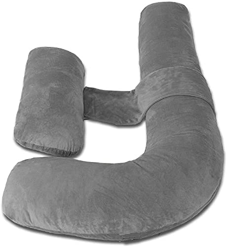 DADDY COOL Upgrad Multifunctional H Shaped Pregnancy/Maternity Pillow for Pregnant Women for Belly Stomach & Hip Pain/Body Support Pillow with Velvet Washable Cover (Grey, Pack of 1)