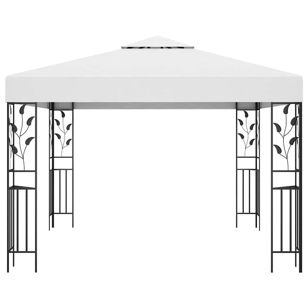 vidaXL Pavillon mit LED-Lichterkette 3x3 m Weiß