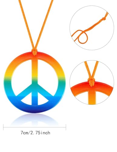 Disfraz Hippie Infantil 4 Piezas para Niños 9-10 Años miniatura 6