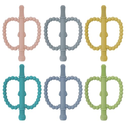 Image of Fu Store Hollow Teether Tube Chew Straw Sensory Toy for Infant Toddlers Silicone Tubes Teething Toys for Babies 18-36 Months Gifts Learning Developmental Toys BPA Free Freezable 6 Pack