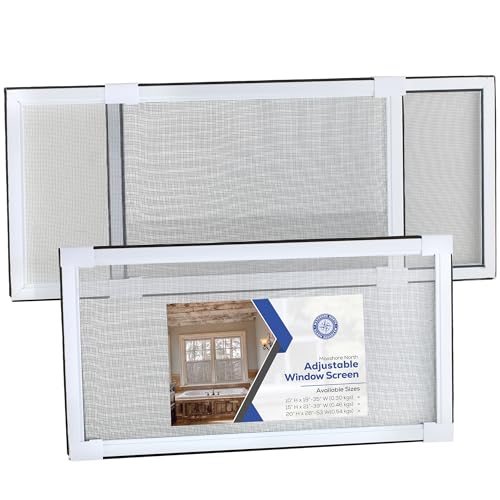 Maxshore North - Zanzariere espandibili per finestre domestiche da 25,4 cm di altezza x 48,9 cm di larghezza, confezione da 2 piccoli zanzariere regolabili, ideali come zanzariere di ricambio