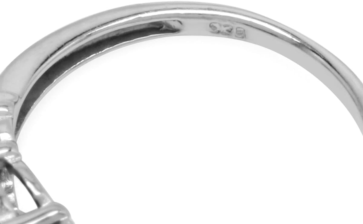 Silvershake 3-Stone Oval Shape Birthstone Gemstone White Gold Plated or Yellow Gold Plated 925 Sterling Silver Classic Statement Ring Jewelry for Women - Image 5