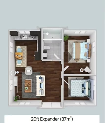 Expandable 20FT Prefab Container Tiny Home with Loft and Bedrooms, Portable Steel Modular Cabin for Living, Office, or Guest House - Image 6