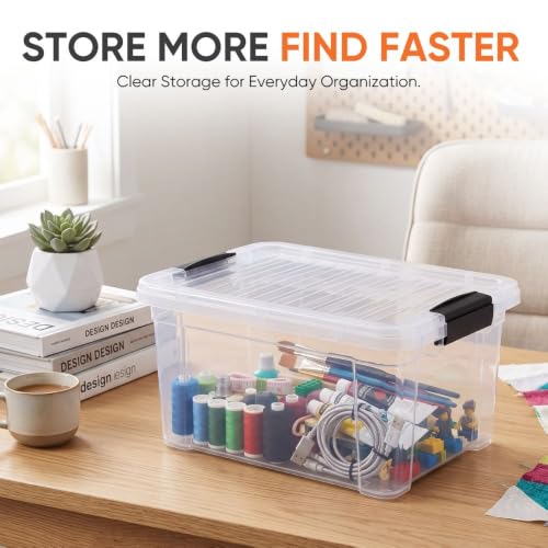 Image of Superio 6.6 Quart Clear Plastic Storage Boxes with Lids, Stackable Organizer Containers, BPA-Free Storage Bins for Home, Office, School & Dorm, 1 Pack