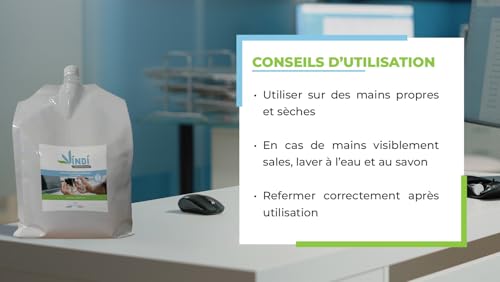 Solution hydroalcoolique Vindi désinfection maison et bureau 5L