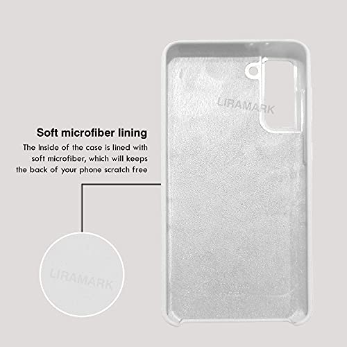 Image of LIRAMARK Liquid Silicone Soft Back Cover Case for Samsung Galaxy S21 (White)