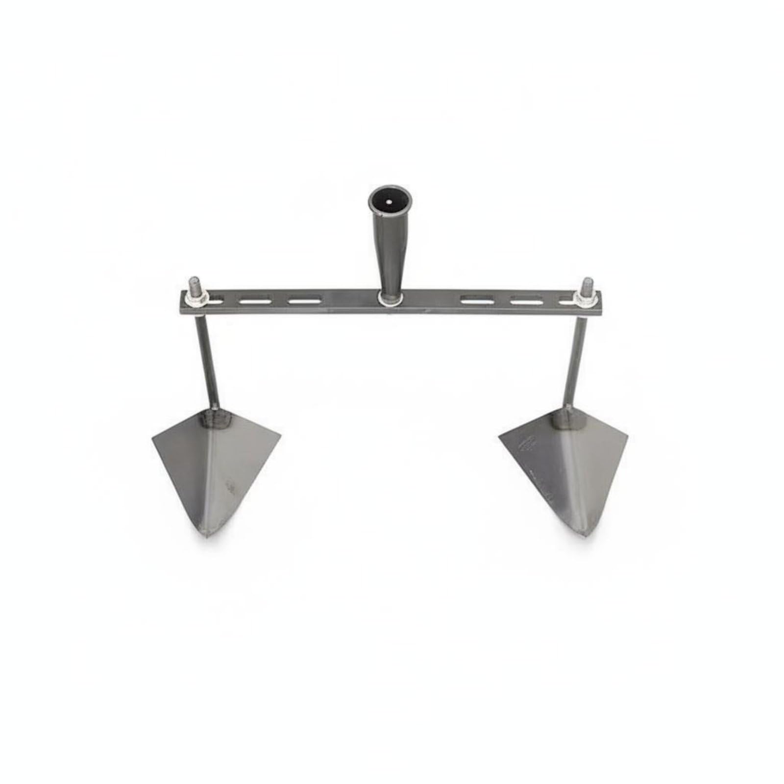 Colcolo Houe Agricole Outil de Jardinage Cultivateur Manuel Sarcloir Tranchant Charrue à Sillons avec Réglage de l'Écartement sur Acier au Manganèse Adaptée, 40CM 2 Heads