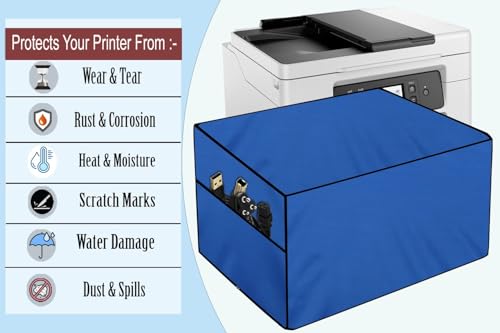 Image of The Furnishing Tree Polyester Waterproof & Dustproof Printer Cover - Compatible with Ink Tank Brother HL-T4000DW Printers, Royal Blue , Dimensions in DxWxH - ( 48x58x30 CM)