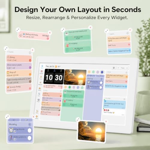 10.1 Inch Digital Calendar with Touch Screen, Wall Mountable, Multi-Platform Calendar Sync to Smart Electronic Chore Planner, Gifts for Mom. - image 4