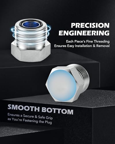 ZELCAN JIC and ORFS Industrial Hydraulic Cap and Plug Hose Tube and Pipe Fitting Kit Cap and Plug Kit with Galvanized 45# Steel and Precision Threading in ORFS and 37° Dash Sizes 4 6 8 10 12 16