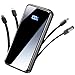 Portable Charger,50000mAh Power Bank Built-in Cable, 22.5W PD USB C In & Out Fast Charging, External Battery Pack with 6 Output & 2 Input, Travel Camping Essential for iPhone 17/16/15/14/13/12,Android