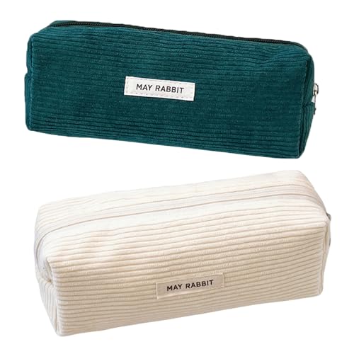 2 Piezas Estuche Simple de Color Sólido, Estuche Aesthetic de Pana, Estuche Portalápices de Pana, Se Puede Usar como Bolsa de Viaje o Neceser, Billetera, Estuche para Gafas y Bolsa de Accesorios.