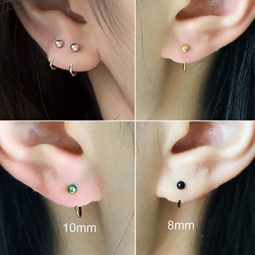 5pairs Mixed colors Ball Huggie Earrings hoop Cartilage Tragus Earrings 316L Stainless Steel Black Silver Gold Small Hoop Earrings3
