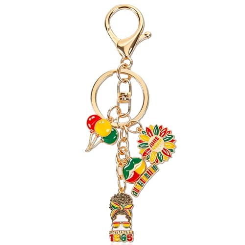 Hamdwerk Juneteenth Keychain Decorations Gifts - Freedom 1865 Charm Key