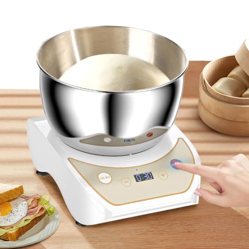 5L Dough Kneading Machine, 550W 304 Stainless Steel Dough Mixer Maker with 25-30℃ Ferment Function, 2 Gears & Digital LED Touch Panel, Low Noise, Easy To Clean,for Cake Toast, Pizza, Stir-fried Salads