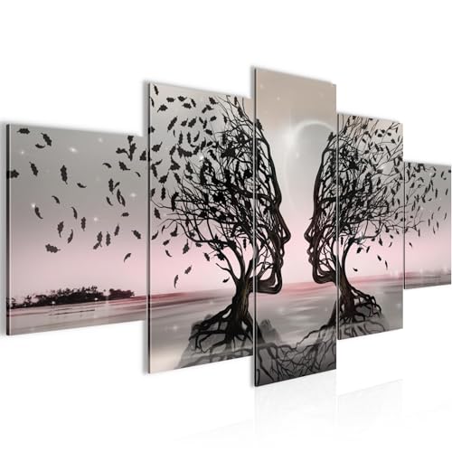 Runa Art Bild Wohnzimmer Schlafzimmer Liebespaar 5 Teilig Abstrakt Baum...
