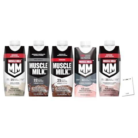 Muscle Milk variety pack of five (5) Flavors with 5 bottles in total Cover