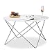 Produktbild Relaxdays Beistelltisch rund, Couchtisch Holz mit geschwungenen Metallbeinen, Wohnzimmertisch groß, HxBxT: 50x90x90 cm, weiß