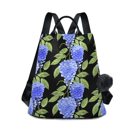 Sac à dos tendance pour femme Wisteria Hortensia en polyester imperméable grande capacité