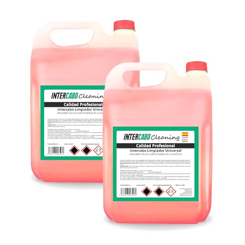 Pack 2 garrafas de 5L limpiador multiusos de superficies - total 10L - limpieza profesional y doméstica de cocinas, baños, suelos y muebles - fórmula perfumada aroma floral - Intercabo