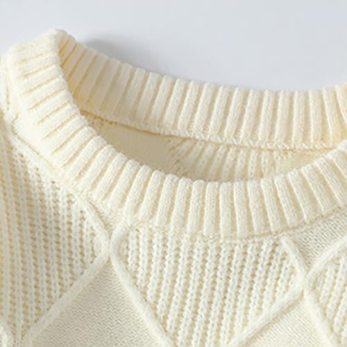 Mens Pullover Sweaters Oversized Crewneck Cable Knit Sweaters Long Sleeve Knitted Casual Solid Vintage Loose Top2