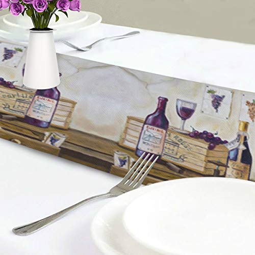 Vvfelixl G39634572P361C398S755 Champagne Bottles Table Runners 70 Inches Long Double Side Dining Table Decor Table Decorations thumb #5
