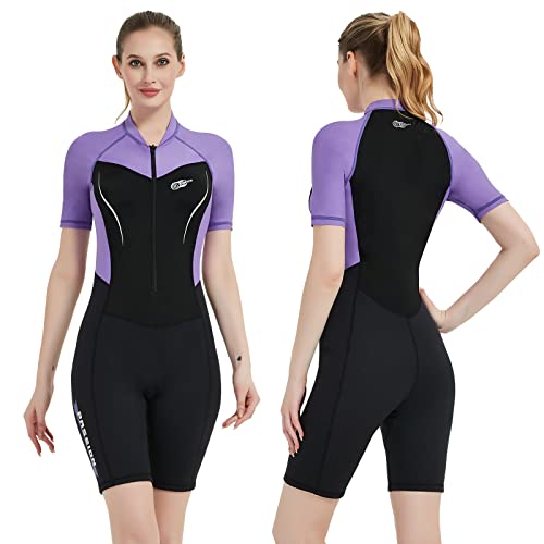 Damen Herren Neoprenanzug Kurz Lycra und Neopren Shorty Damen Herren