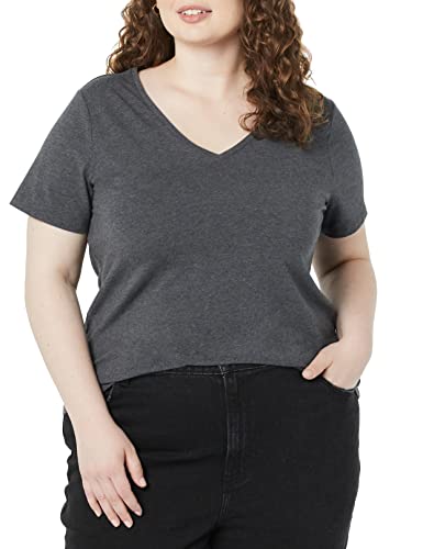 Image of Amazon Essentials Women's Plus Size Short-Sleeve V-Neck T-Shirt