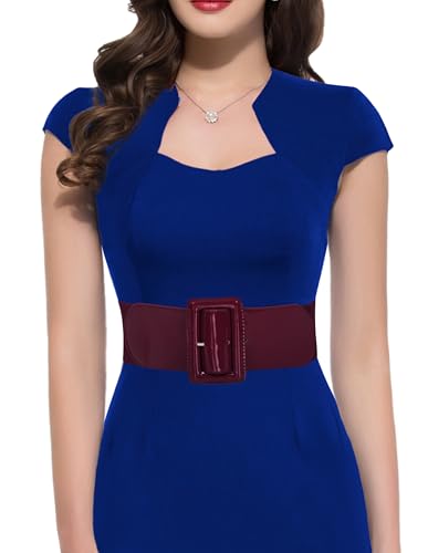 GRACE KARIN Women's Stretchy Belt 1950s 3 Inch Wide Elastic Belts