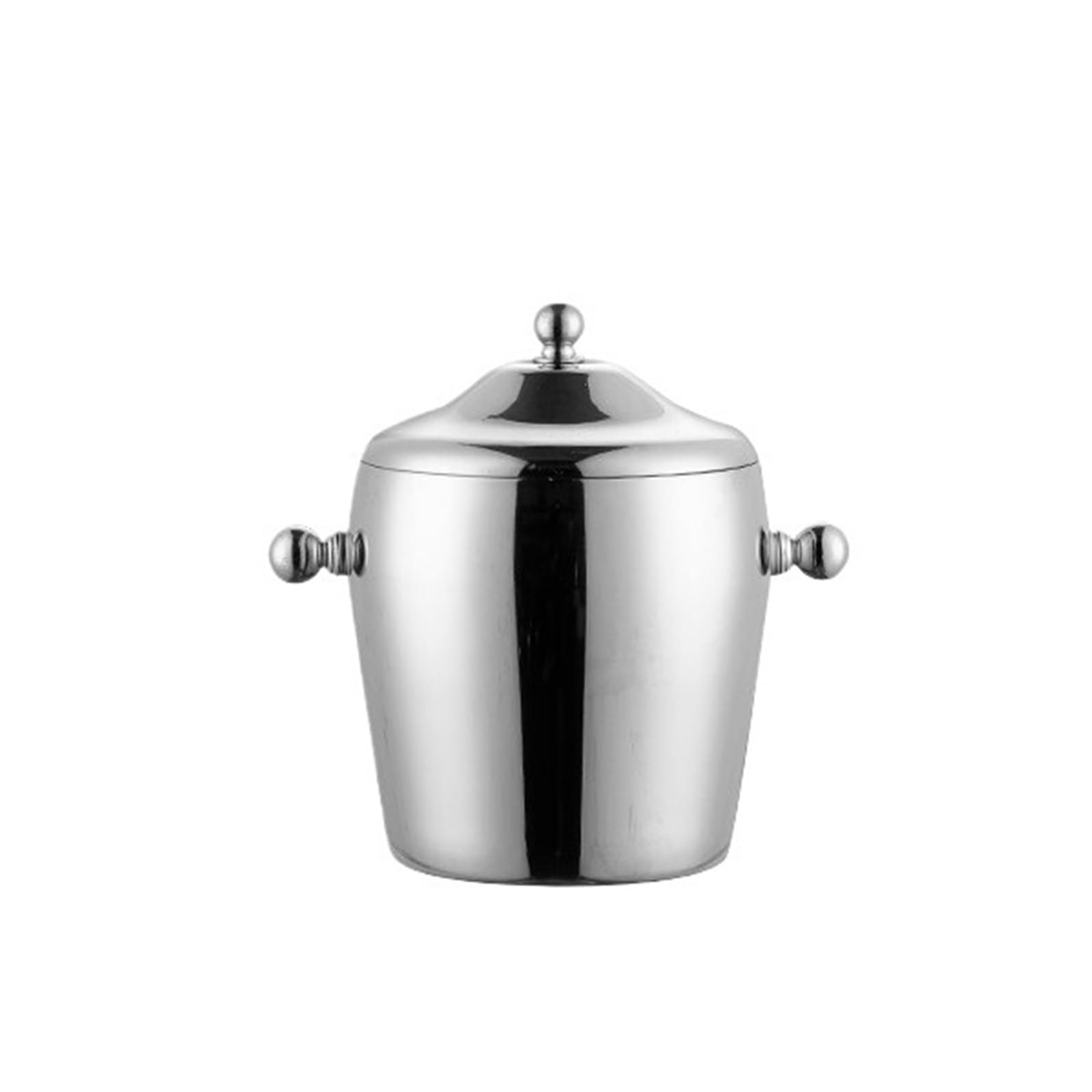 Lijiaxiuyc-101 ice bucket 1.2L Stainless Steel Ice Bucket With Handle Double Layer Champagne For Bar Party champagne bucket(Silver)