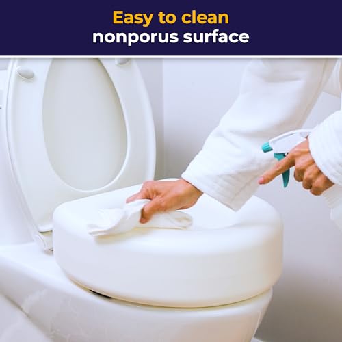AquaSense 770-610 4 Inch Portable Raised Toilet Seat Riser, Elevated Toilet Seat for Seniors