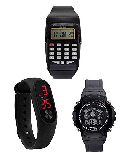 sba prime Led,7 Light & Calculator Kids Watch for Boys & Girls Pack 3 (Black) (B082T332TC) Amazon Price History, Amazon Price Tracker