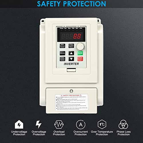 Image of FAHKNS AC 220V Variable Frequency Converter Single Phase Input to 3 Phase Output 1.5KW 2HP 8A VFD Frequency Converter for Spindle Motor Speed Control